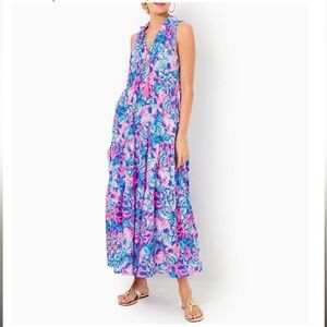 NWT LILLY PULITZER BLUE TANG
SITTING SEASIDE MALONE MAXI DRESS. NWT.